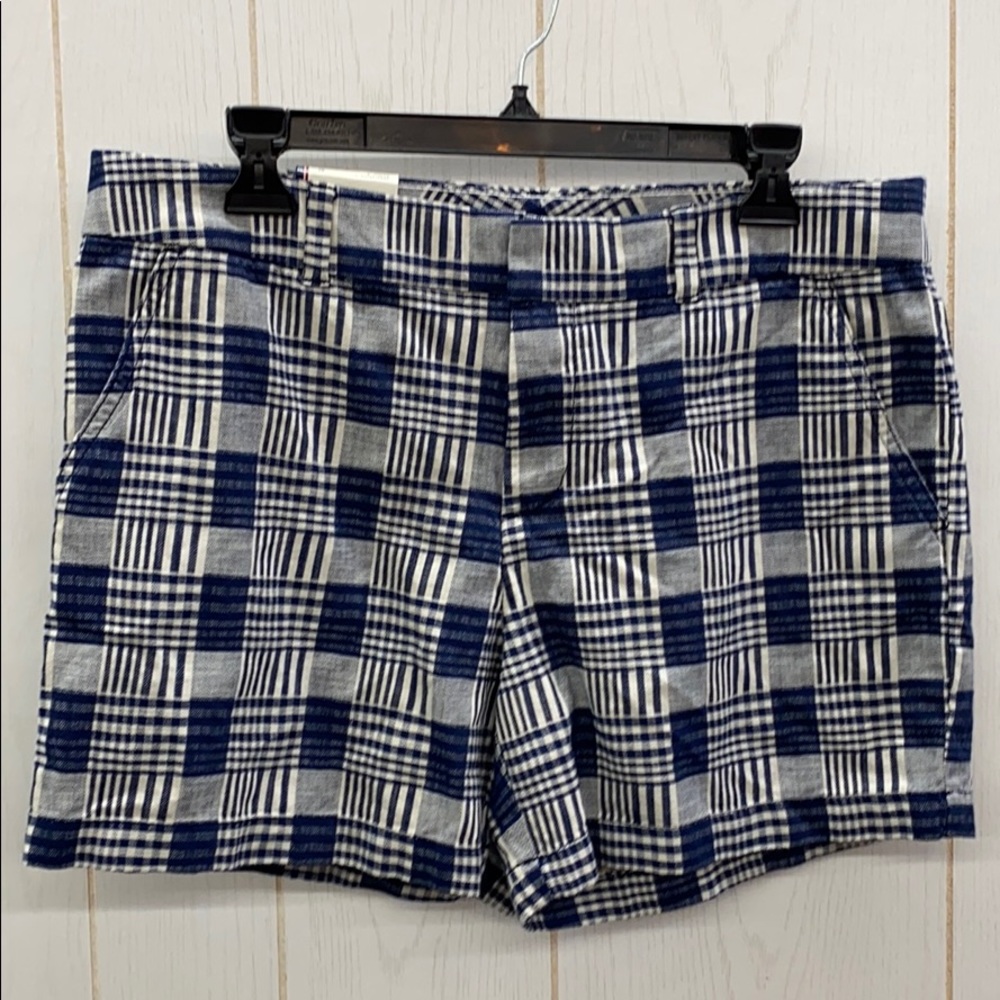 New Tommy Hilfiger Denim Blue Plaid Shorts Sz 10